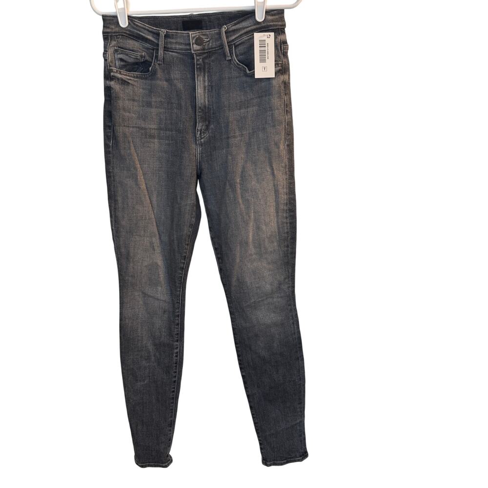 Mother Jeans Women 28 Grey The Super Swooner Open Late High Rise Skinny 1116-734